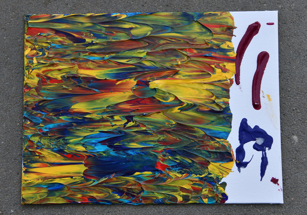 Malplatte „blau-gelb IV“ (18 x 24 cm)